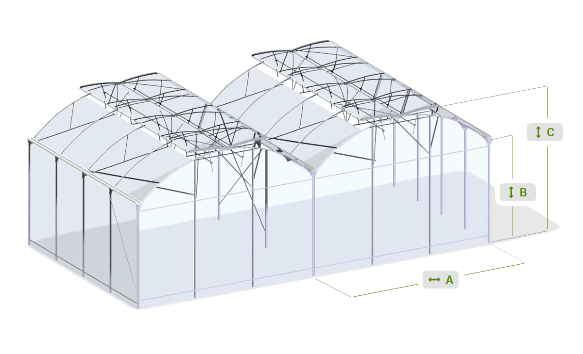 سازه گلخانه اسپانیایی سیرکولار